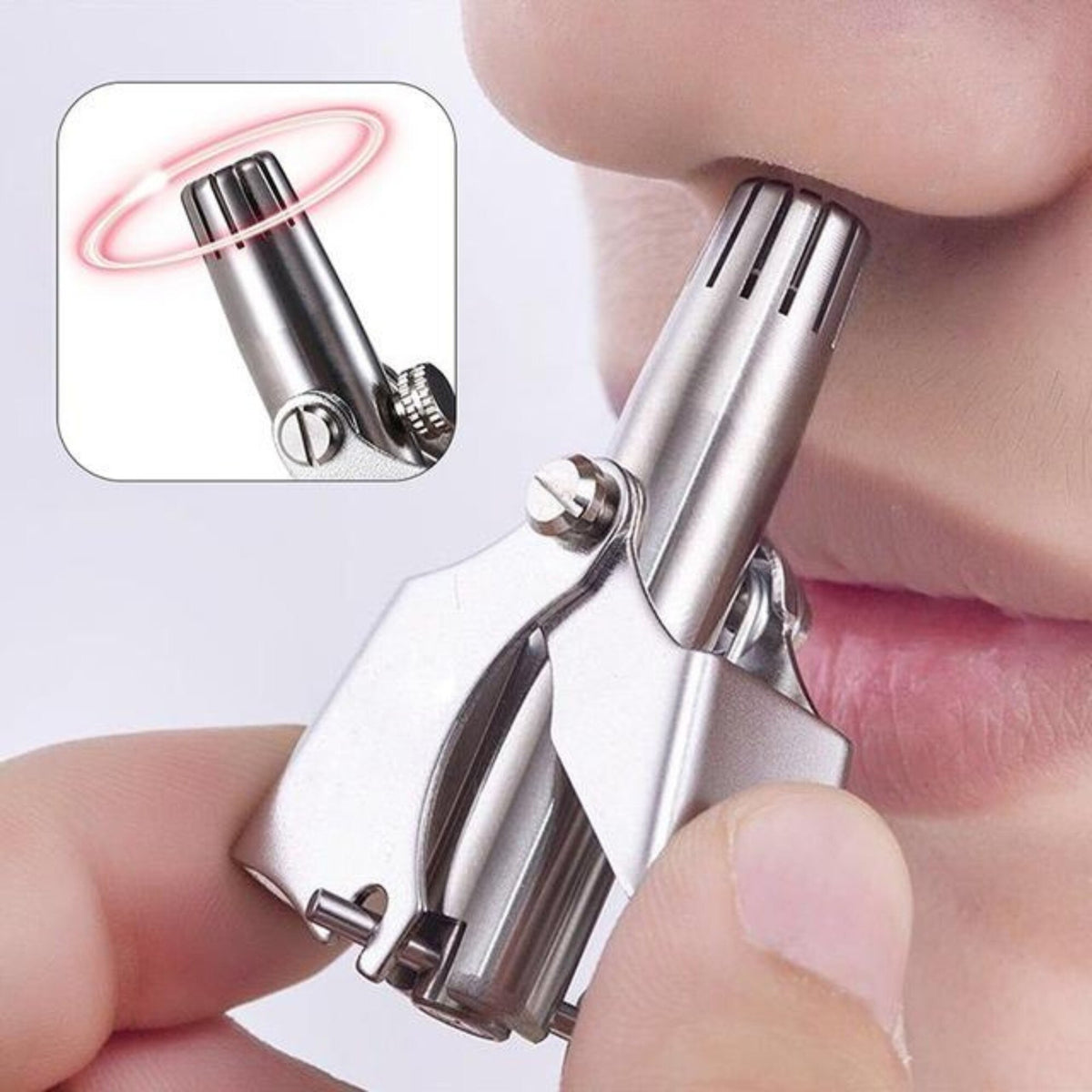 Pack of 02  Mini Portable Stainless Steel Nose Hair Trimmer