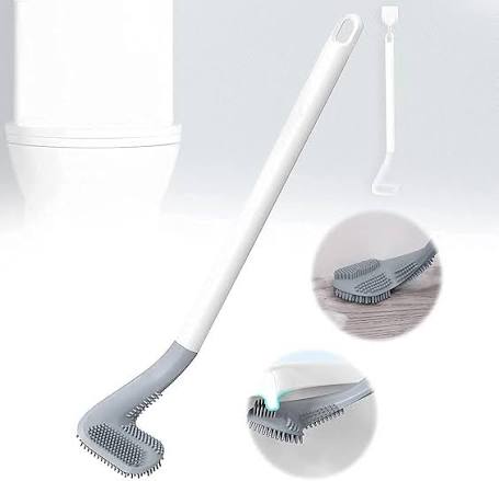 Pcs 2 -- Silicon Bathroom Cleaning Hockey Brush