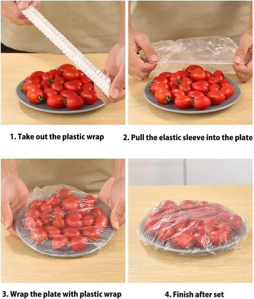 2 Pcs--100 Pcs Disposable Food Cover Plastic Bags