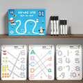 A4 Kids Educational Learning Tracing Book | 64 Pages Dot-to-Dot Activity Workbook with 2 Markers