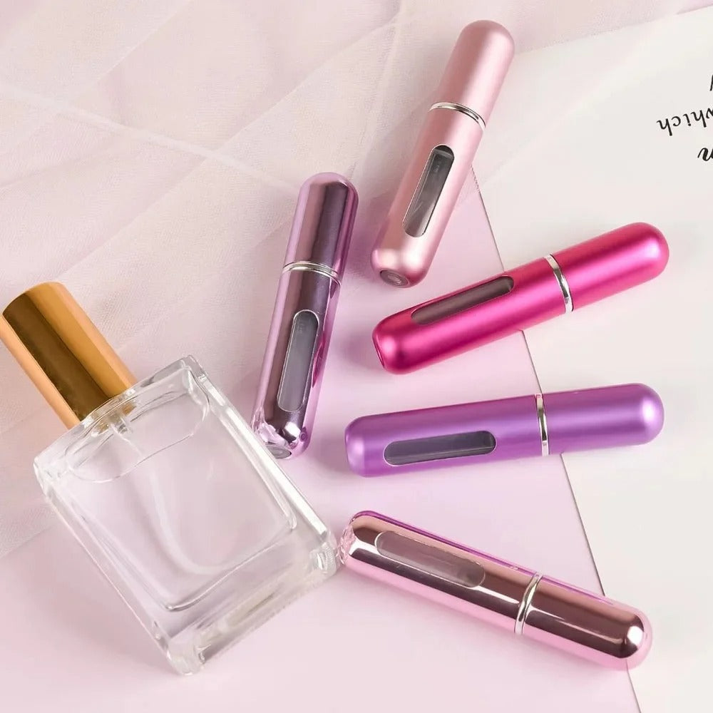 Pack of 06 Refillable Mini Perfume Spray Bottle Spray Atomizer 5 Ml