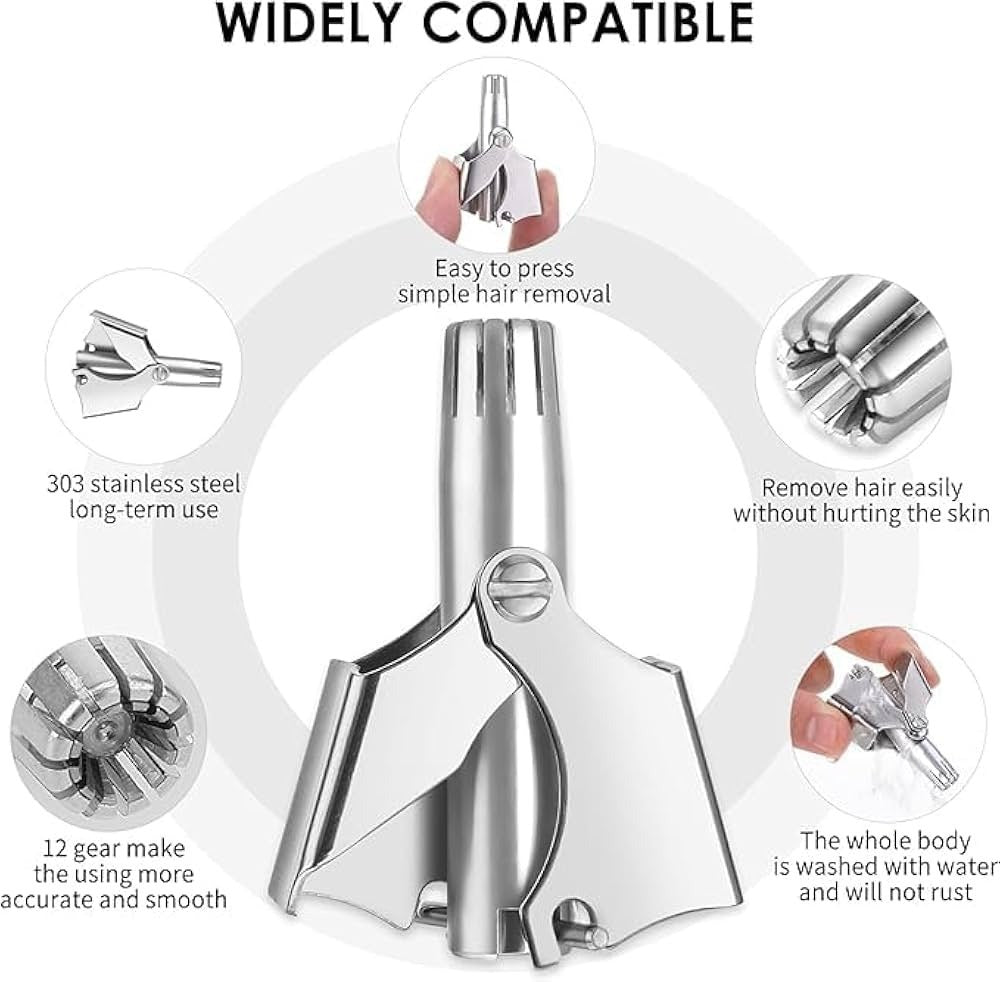 Pack of 02  Mini Portable Stainless Steel Nose Hair Trimmer