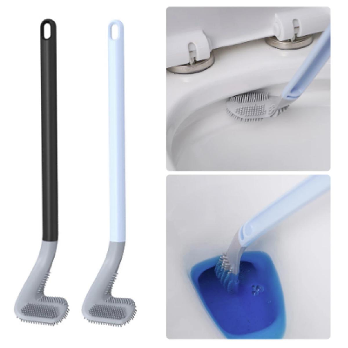 Pcs 2 -- Silicon Bathroom Cleaning Hockey Brush
