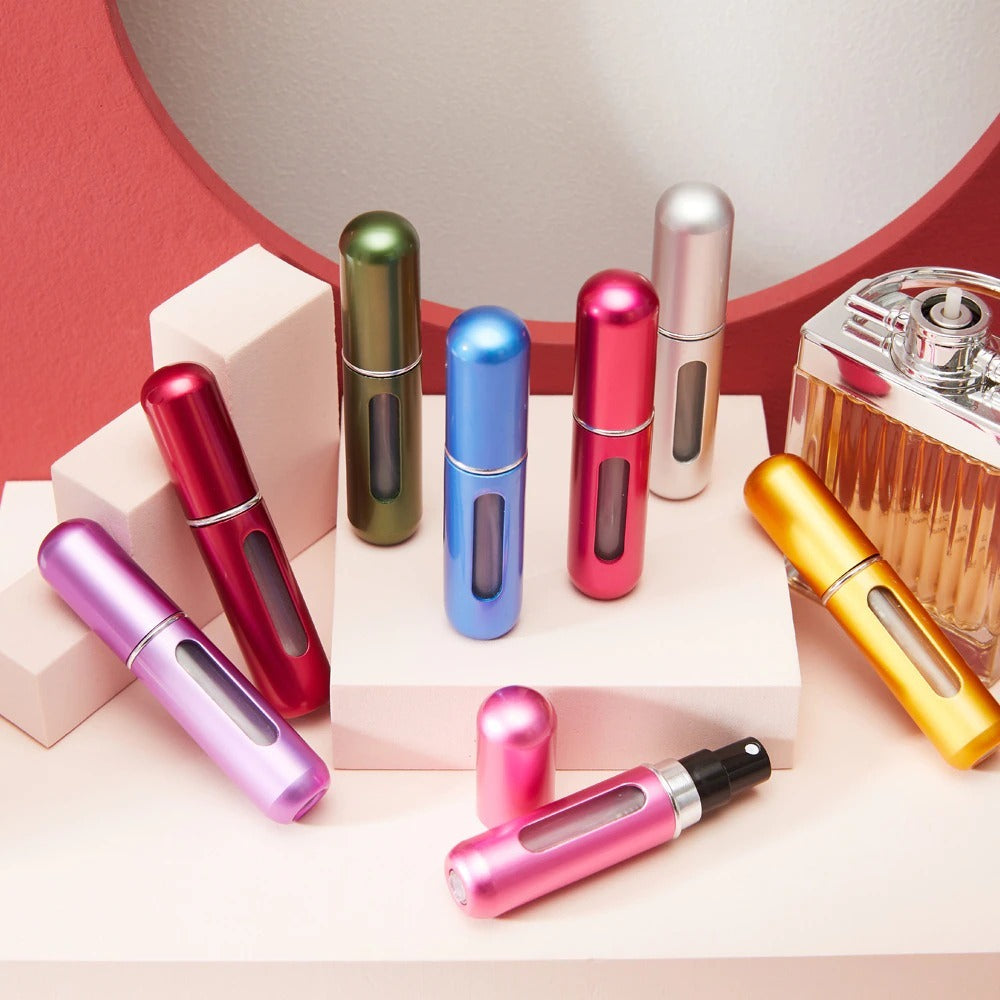 Pack of 06 Refillable Mini Perfume Spray Bottle Spray Atomizer 5 Ml