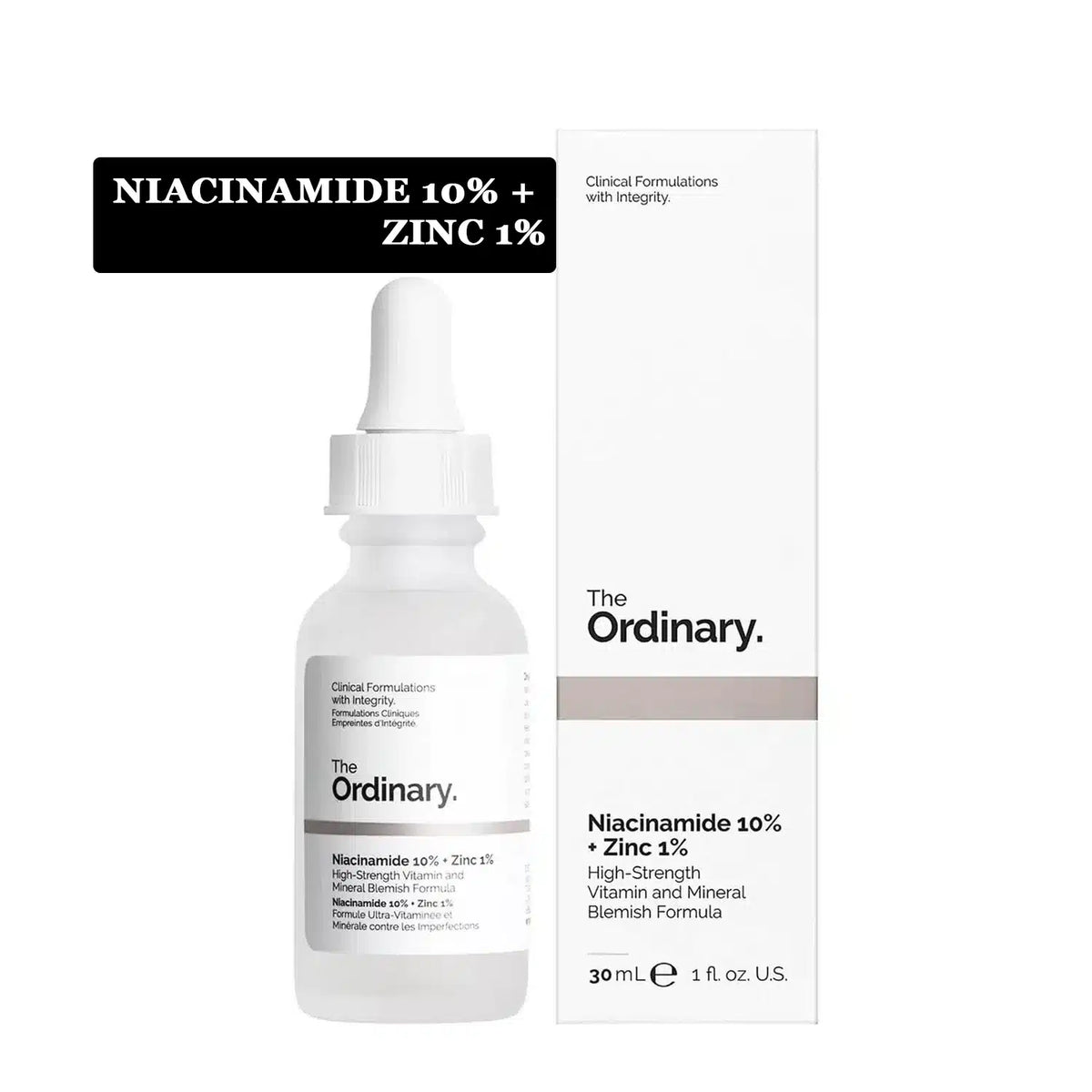 The Ordinary Niacinamide 10% + Zinc 1 % (30ML ) - with barcode & Batch Code