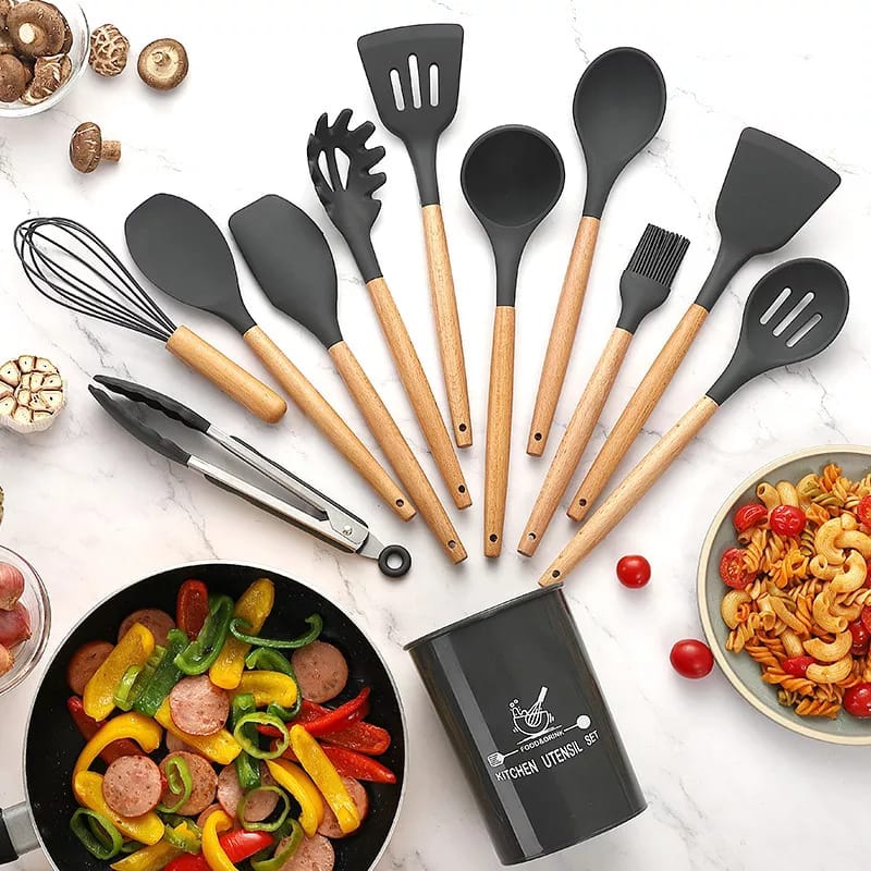 12 Pcs Silicone Cooking Utensils Kitchen Utensil Set