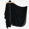 Abaya Mirrored Wink Upper Pure Georgette Black With Silver Mirror Standard Length 40 Inch For Women