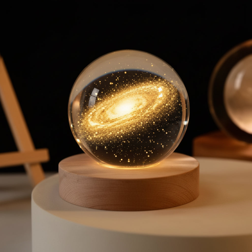 3D Galaxy Crystal Ball Night Light