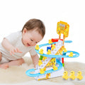 Small Duck Climbing Stairs Toy DIY Racing Track Toy Music Duck Roller Coaster